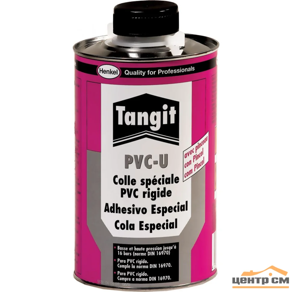 Клей для труб из ПВХ Henkel Тангит PVC-U с кистью 1кг