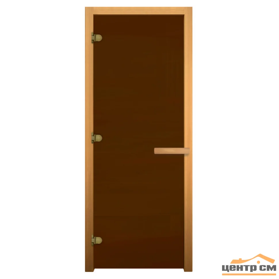 Дверь для саун Стекло бронза матовая 1800х700 (коробка хвоя 2,5шт, петли, ручка)