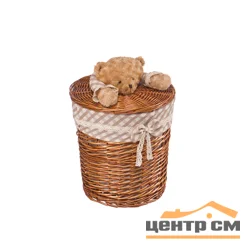 Корзина бельевая "Медвежонок", Д370 Ш370 В400, коричневый