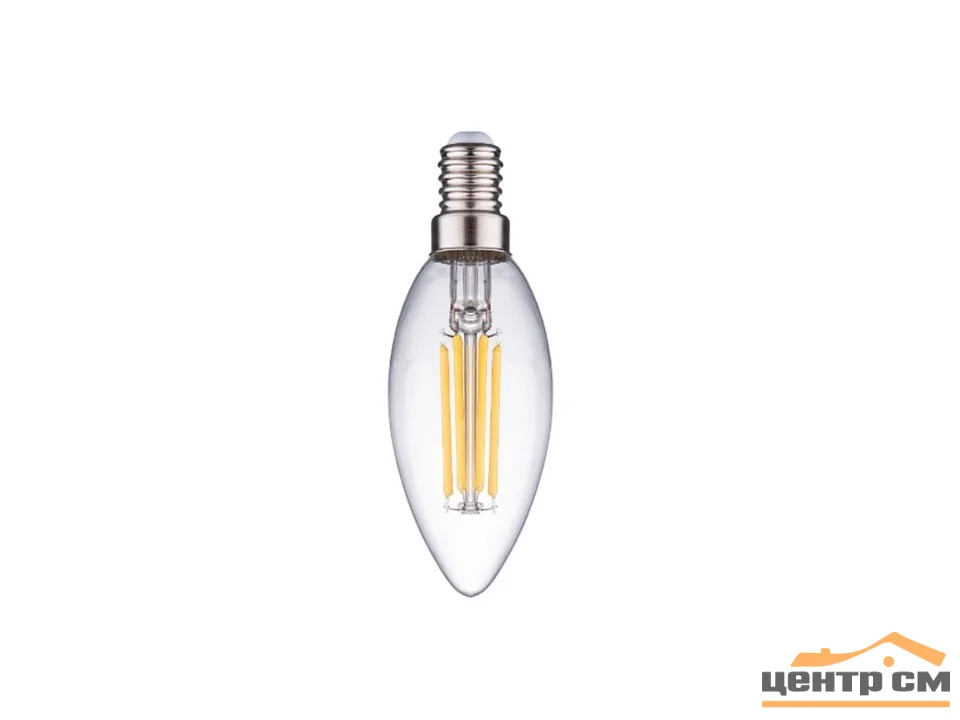 Лампа светодиодная 11W Е14 170-265V 6500K (дневной) свеча прозрачная нитевидная (С35) Фарлайт