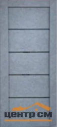 Дверь ТЕРРИ №101 Лофт Белый, частичное стекло ЧЕРНОЕ 60, еврошпон