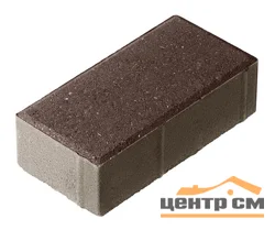 Плитка тротуарная Брусчатка коричневая 240*120*60 мм (0,0288 кв.м.) верхний прокрас, серый цемент СИЯН