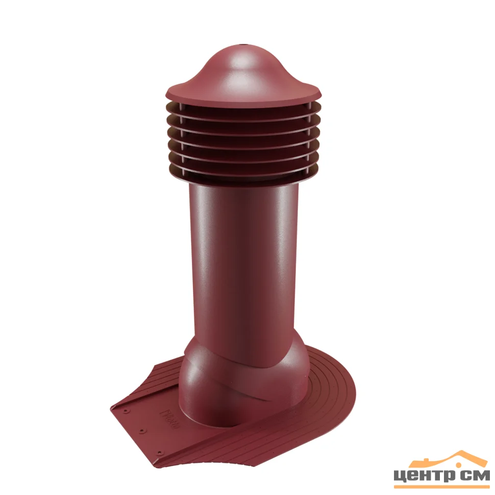 Комплект труба вентиляционная VIOTTO для мягкой кровли при монтаже D110/550, утепленная, красный (RAL 3005)