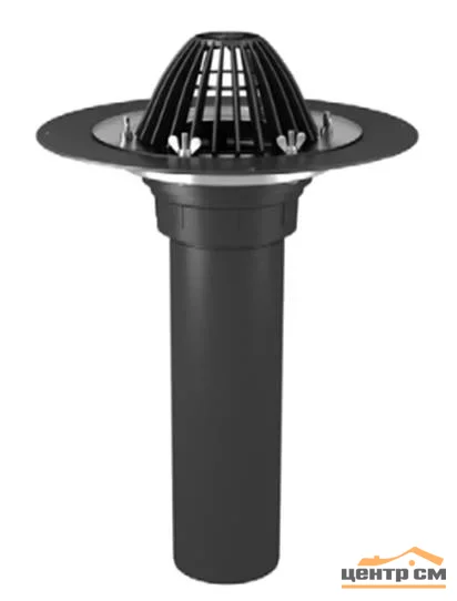 Воронка Термоклип тип ВФО 160х700мм с обжимным фланцем, листвоуловителем и нагревательным элементом