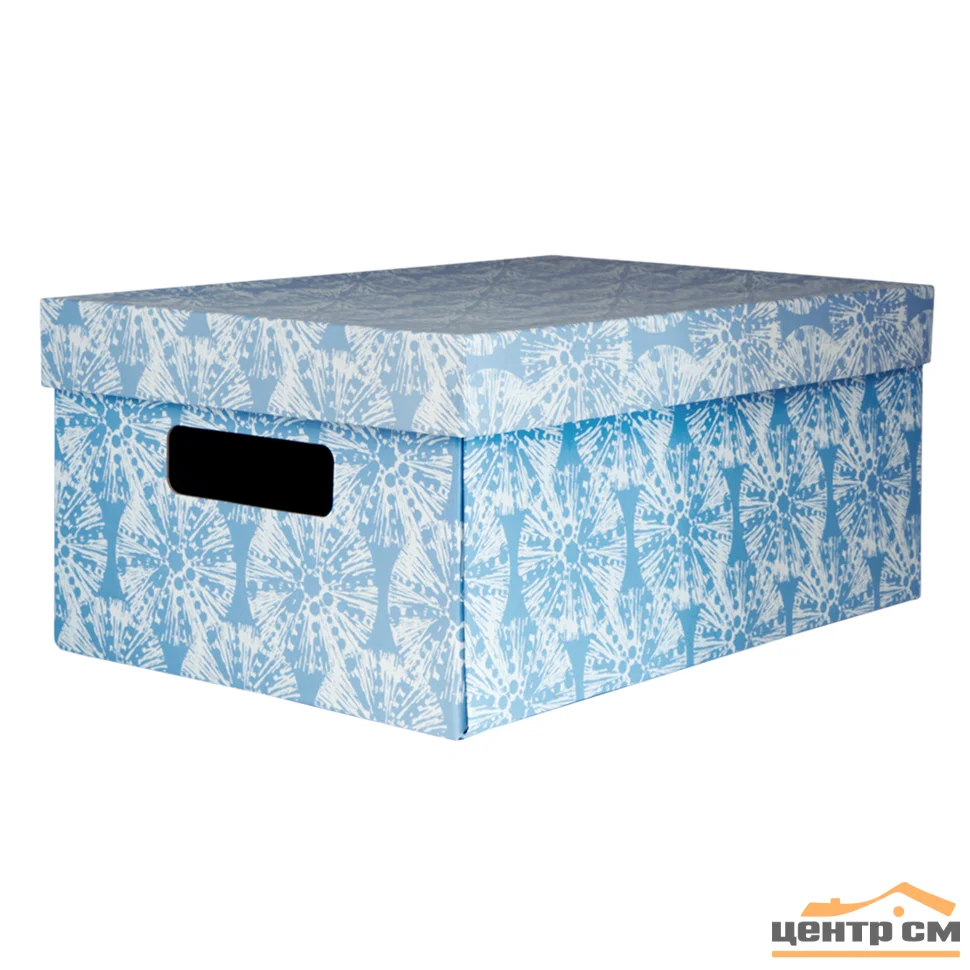 Коробка складная с крышкой "Nature Sea", Д370 Ш270 В170, белый, голубой