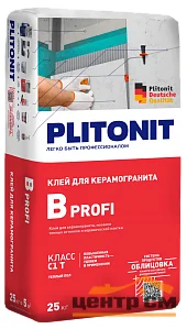 Клей плиточный ПЛИТОНИТ B profi для среднеформатного керамогранита 25 кг / класс С1Т