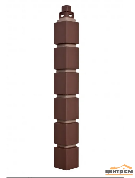 Наружный угол "Кирпич клинкерный" 0,46х0,048 коричневый МАЛЫЙ (Цоколь Альтапрофиль)