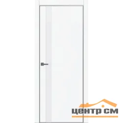 Дверь Uberture TAMBURAT Модель 4104 стекло лакобель белая, аляска суперматовая, кромка AL мат.хром 60