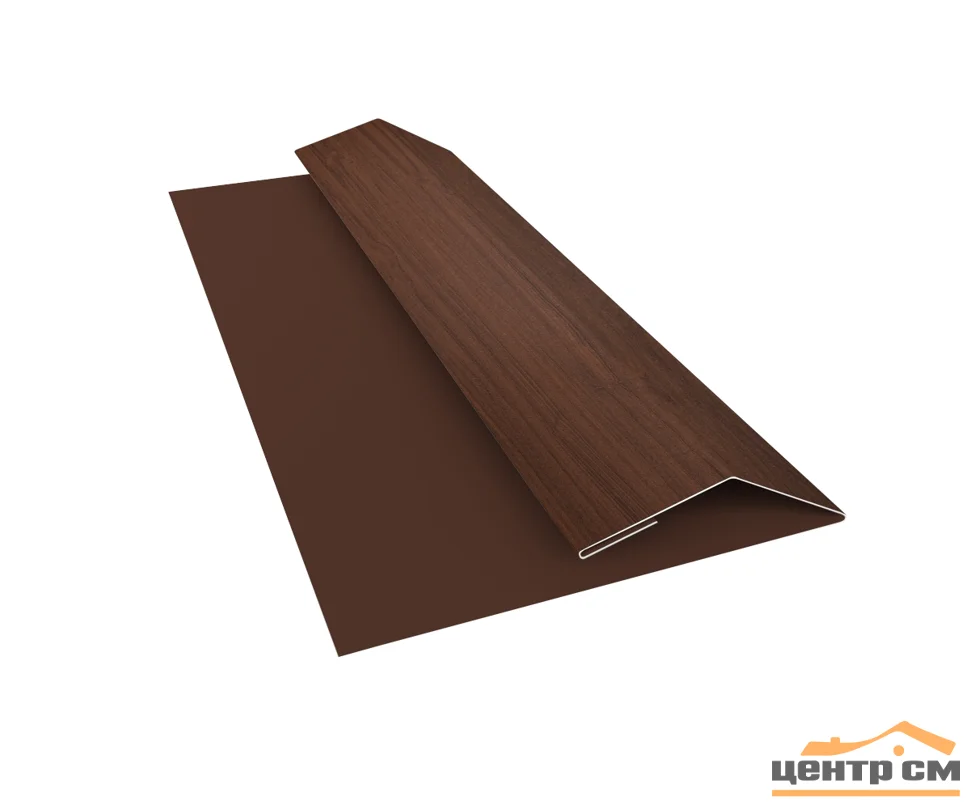 Планка финишная Print Choco Wood (Шоколадное дерево) для М/сайдинга Блок-Хаус NEW 2м.п.