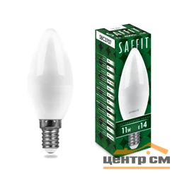 Лампа светодиодная 11W E14 230V 6400K (дневной) Свеча (C37) SAFFIT, SBC3711
