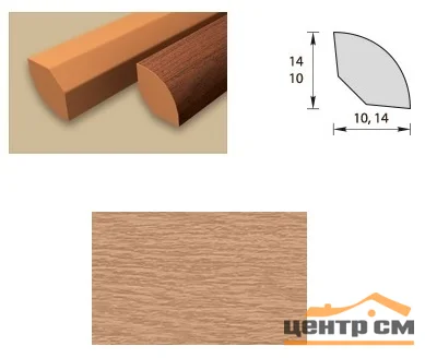 Угол внутренний округлый 10х10мм 2,7м "Идеал", 201 Дуб