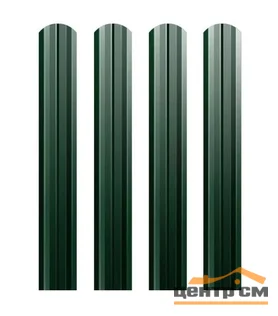 Штакетник металлический Профиль Центр М-образный 0.4 мм, PE RAL 6005 (зелёный мох), ширина 105мм, длина 1.7 м.п.