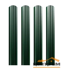 Штакетник металлический Профиль Центр М-образный 0.4 мм, PE RAL 6005 (зелёный мох), ширина 105мм, длина 1.7 м.п.