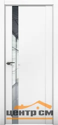 Дверь Uberture PARMA Модель 30012 стекло прозрачное зеркало, аляска суперматовая, 80