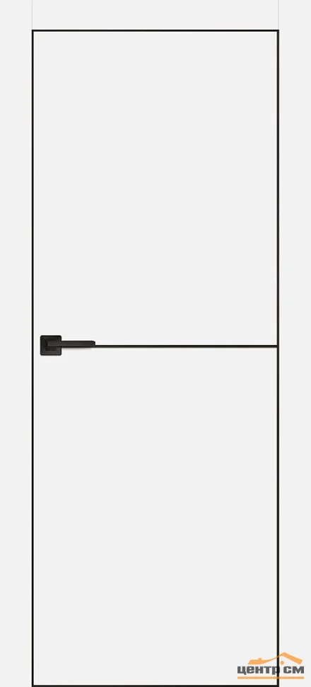 Дверь PROFILO PORTE PX-19 черный молдинг 5мм, белый (AL кромка ЧЕРНАЯ с 4-х сторон) 60