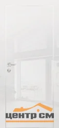 Дверь PROFILO PORTE HGX-1 глухая, белый глянец (AL кромка хром с 4-х сторон) 70