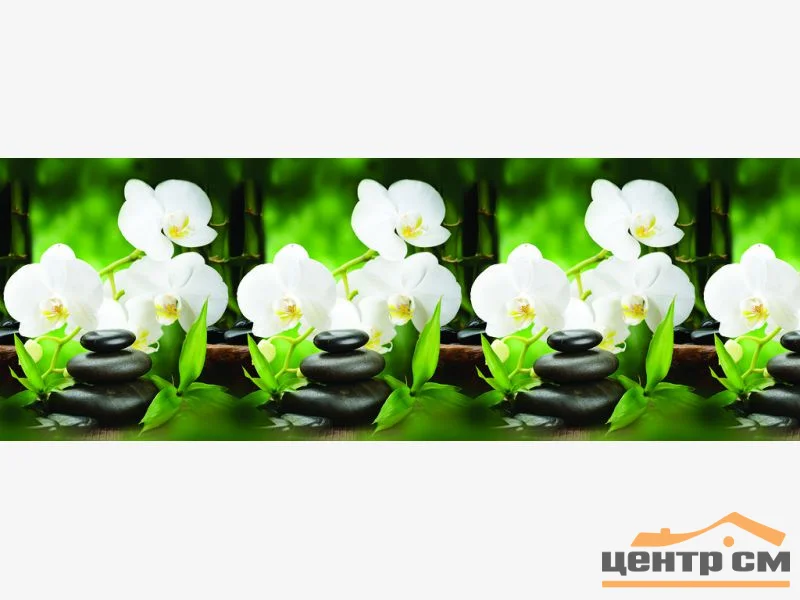 Панель-фартук АВС термопечать Орхидеи Белые 3000*600*1,5мм STELLA