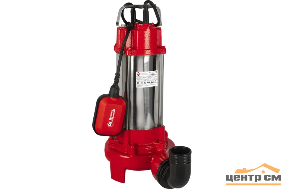 Насос фекальный QUATTRO ELEMENTI Sewage 2500F Ci-Cut (2500 Вт, 30000 л/ч, грязевой, 17 м, 21 кг, чугун, с НОЖОМ)