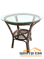 Стол кофейный БАГАМА со стеклянной столешницей, браун