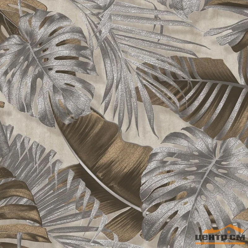 Обои DUKA арт.22860-2 виниловые горячего тиснение на флизелиновой основе 1,06*10,05м Natura Wallpaper Монстера декор