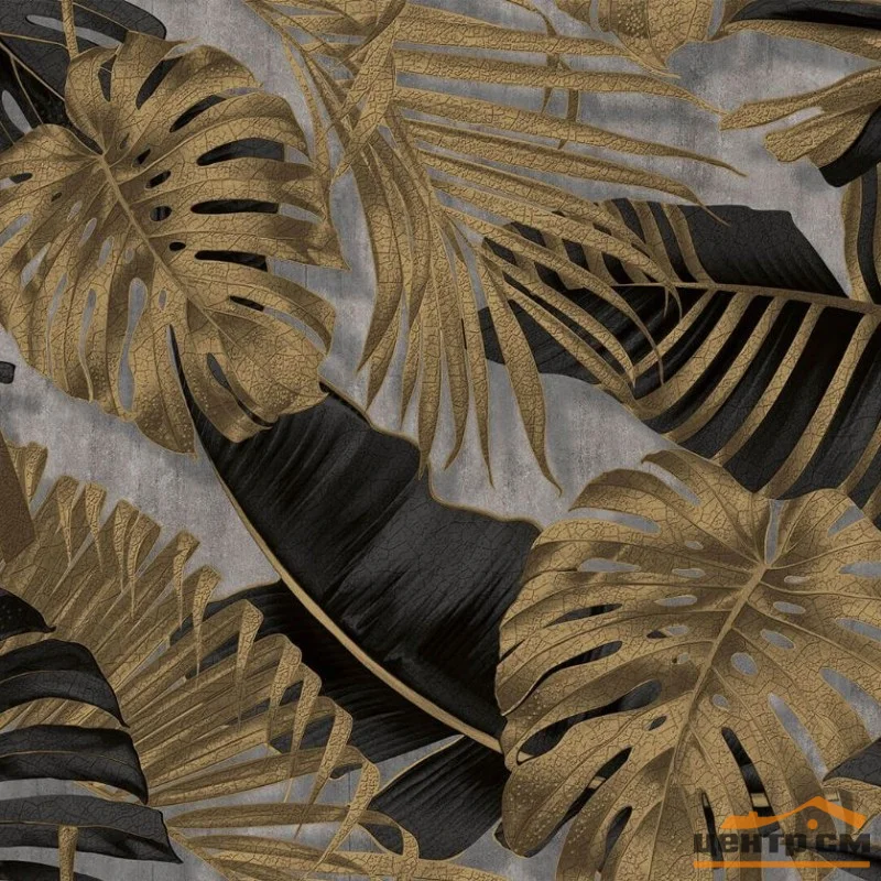 Обои DUKA арт.22860-5 виниловые горячего тиснение на флизелиновой основе 1,06*10,05м Natura Wallpaper Монстера декор
