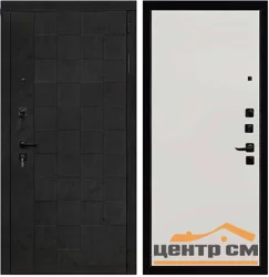 Дверь мет. REGIDOORS Quadro 877х2040х80 "Пр", Бетон графит темный, Меламин белый 6 мм