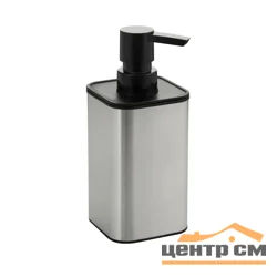 Дозатор для жидкого мыла САНАКС настольный, матовая нержавеющая сталь + чёрный пластик , арт.22074