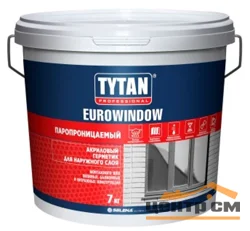 Герметик акриловый серый TYTAN Professional Eurowindow Наружный Паропроницаемый 7 кг (Т-ра перевозки не ниже -5град)