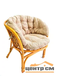 Кресло Багама с бежевой ушастой подушкой шенилл, мёд