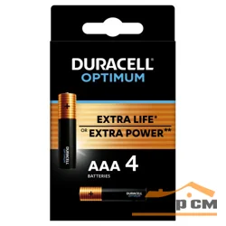 Элемент питания Duracell 5014062 ААА алкалиновые 1,5v LR03-4BL Optimum (уп. 4шт)
