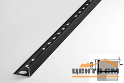 Профиль для плитки алюминиевый ПК 01-12 окантовочный (12,5 мм) 2700 мм Цвет: Черный