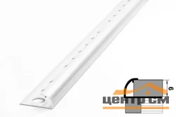 Профиль для плитки алюминиевый ПК 03-9 окантовочный (9 мм) 2700 мм Цвет: Белый глянец