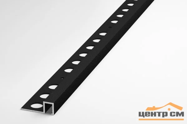Профиль для плитки алюминиевый ПК 11-10 окантовочный (10 мм) 2700 мм Цвет: Черный