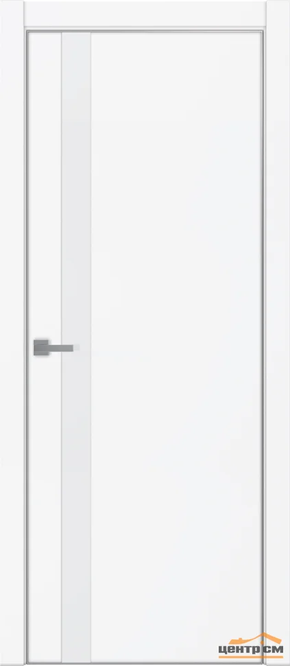 Дверь Uberture TAMBURAT Модель 4104 стекло лакобель белая, магнолия  кромка AL мат.хром 90