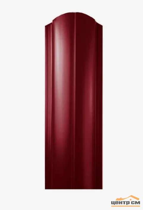 Штакетник металлический STYNERGY полукруглый прямой 0.45 мм, PE RAL 3005 (красное вино), ширина 118мм, длина 1.2 м.п.