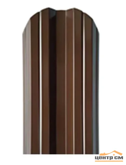 Штакетник металлический STYNERGY полукруглый двусторонний фигурный 0.4 мм, PE RAL 8017 (шоколад), ширина 118мм, длина 1.5 м.п.