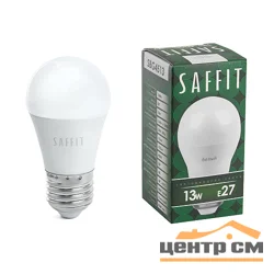 Лампа светодиодная 13W E27 230V 4000K (белый) шар (G45) SAFFIT, SBG4513