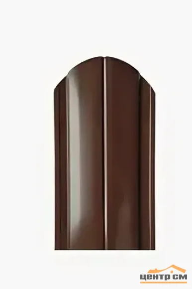 Штакетник металлический STYNERGY полукруглый двусторонний прямой 0.45 мм, PE RAL 8017 (шоколад), ширина 118мм, длина 1.7 м.п.