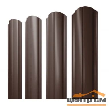 Штакетник металлический Grand Line Slim полукруглый фигурный Rooftop Бархат RAL 8017 (шоколад), 0,5 мм, длина 1.3 м.п.