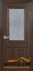 Дверь PROFILO PORTE PSB-27 стекло сатинат с худ. рисунком, дуб Оксфорд темный 60