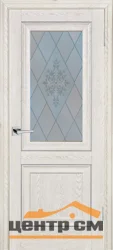 Дверь PROFILO PORTE PSB-27 стекло сатинат с худ. рисунком, дуб Гарвард Кремовый 70