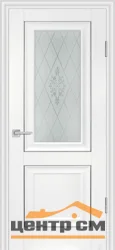 Дверь PROFILO PORTE PSB-27 стекло сатинат с худ. рисунком, пломбир 60