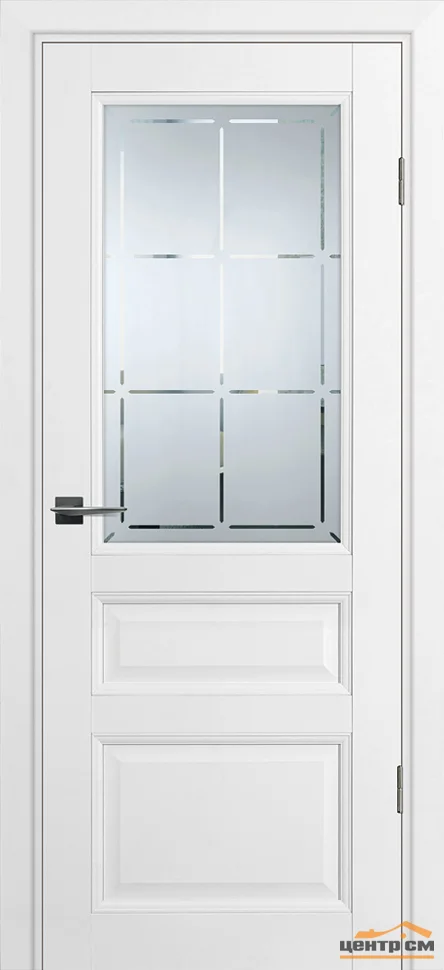 Дверь PROFILO PORTE PSU-39 стекло сатинат гравировка, белая 90