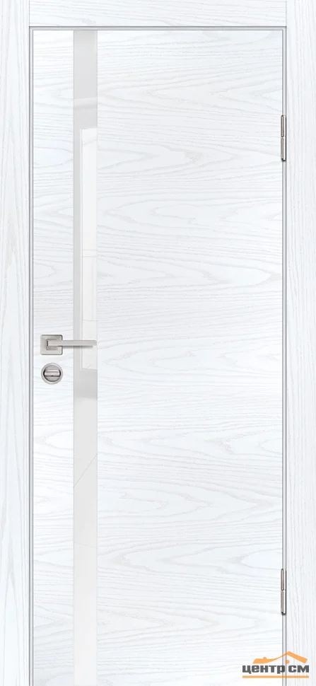 Дверь PROFILO PORTE P-8 стекло белоснежный LACOBEL, белый (кромка ABS с 2-х сторон без врезки под замок и петли) 80