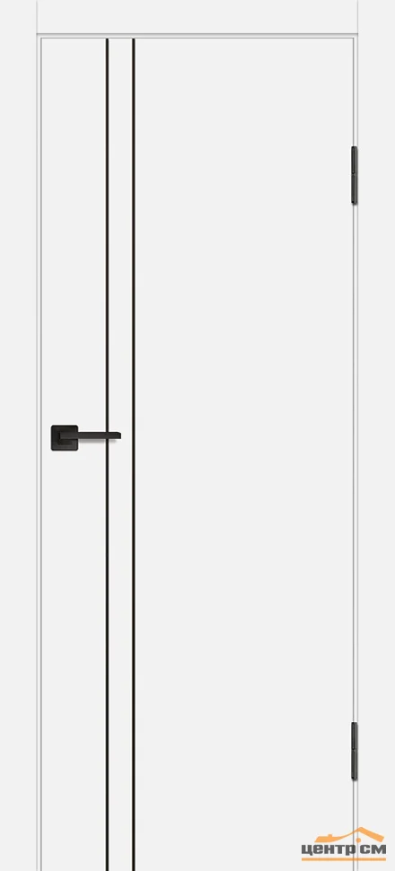 Дверь PROFILO PORTE P-20 глухая, AL молдинг черный, белый (кромка ABS с 2-х сторон без врезки под замок и петли) 60
