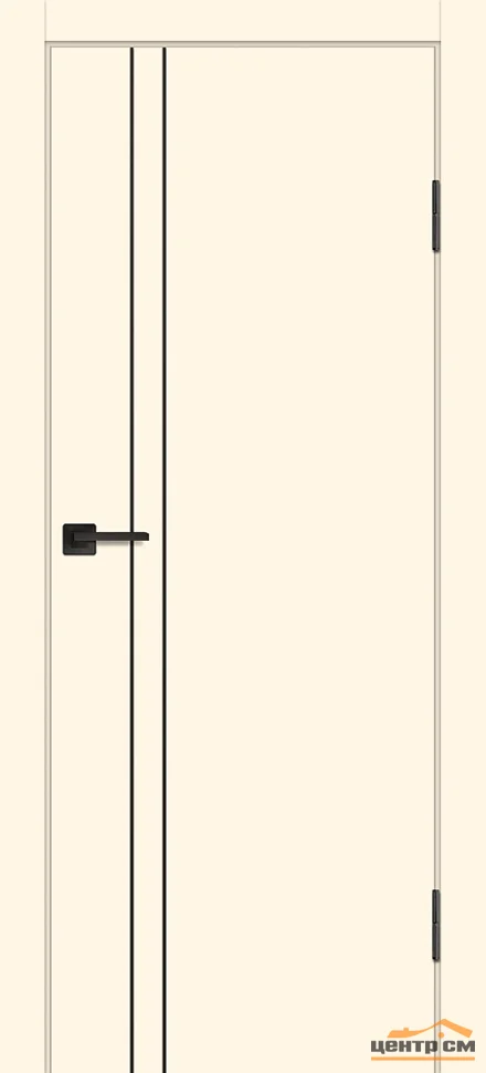 Дверь PROFILO PORTE P-20 глухая, AL молдинг черный, магнолия (кромка ABS с 2-х сторон без врезки под замок и петли) 60