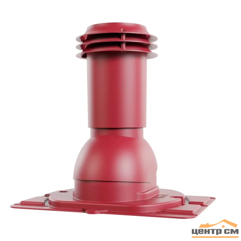 Комплект выход вентиляции универсальный VIOTTO с универсальным проходным элементом красный (RAL 3005)