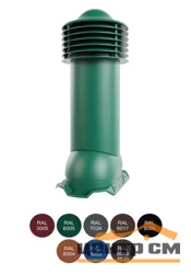 Комплект труба вентиляционная VIOTTO для профнастила 20 D110/550, не утепленная, зеленый (RAL 6005)