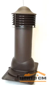 Комплект труба вентиляционная VIOTTO с универсальным проходным элементом D125/650, утепленная, коричневый (RAL 8017)