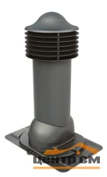 Комплект труба вентиляционная VIOTTO с универсальным проходным элементом D125/650, утепленная, серый (RAL 7024)